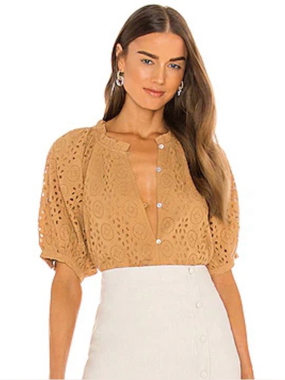 Cleobella Kate Blouse in Wheat Medium
